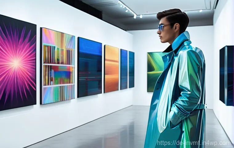 NFT 아트 거래 시 주의해야 할 점 - **Prompt: Digital Art Authenticity Detective**
A young adult, gender-neutral figure in their lat...