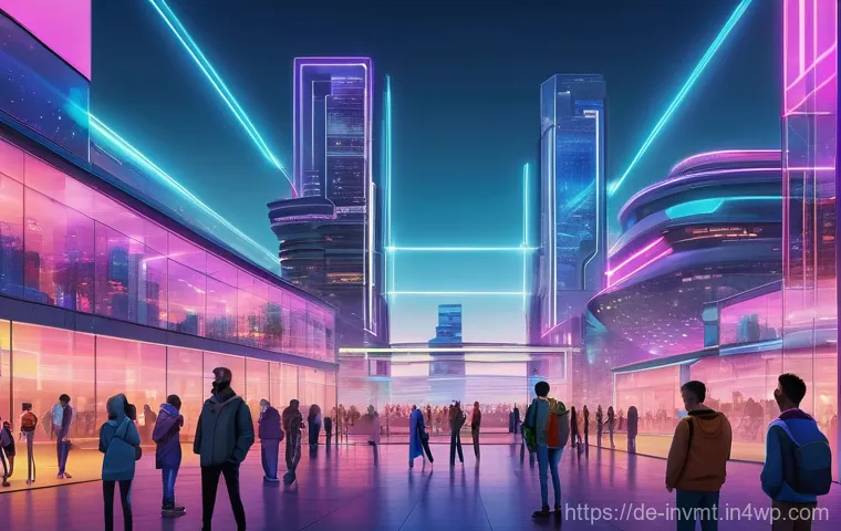 NFT 아트의 투자 성과 비교 - **Prompt:** A vibrant, futuristic metaverse city square at sunset. A diverse group of stylized PFP (...
