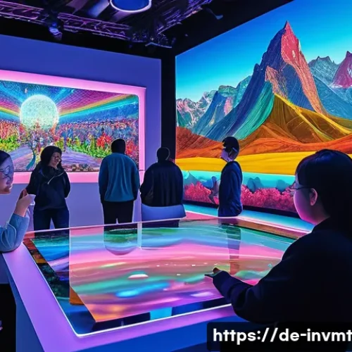 Home 27 NFT 아트와 사용자의 경험 - **Prompt: Global Digital Art Marketplace**
"A bustling, modern digital art marketplace on a virt...